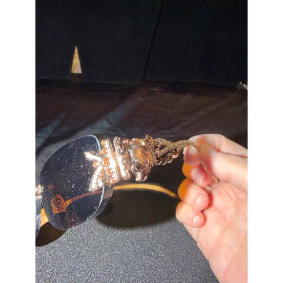 Judith Leiber J1 1558 02 Gold Crystal Embellished RX Eyeglass Frames RARE main image 7